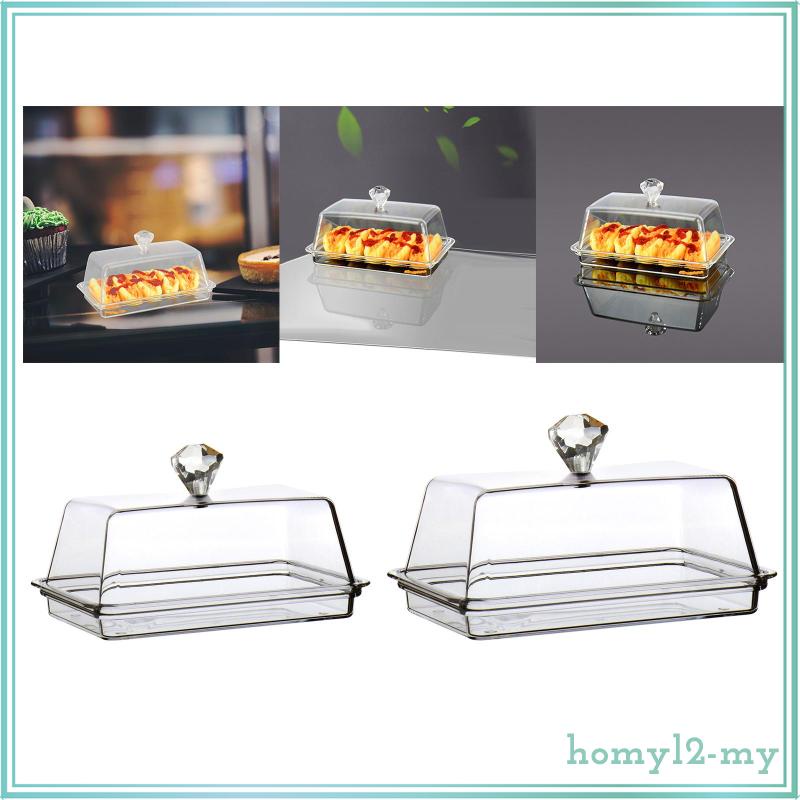 [HOMYL2] Clear Cheese Server Storage Keeper Tray with Cover Butter