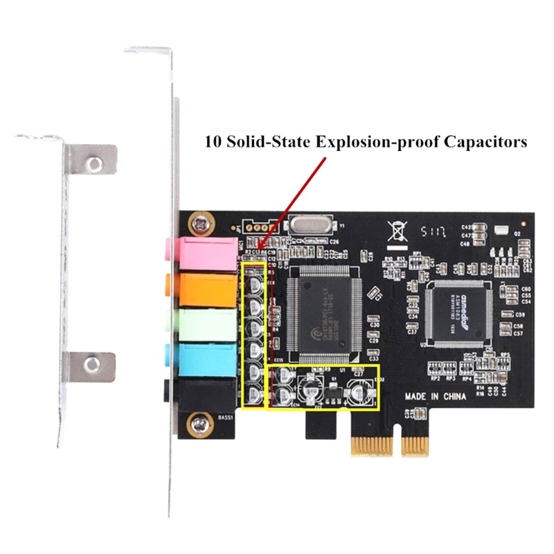PCIe Sound Card 5.1 Internal Sound Card with Low Profile Bracket, 3D