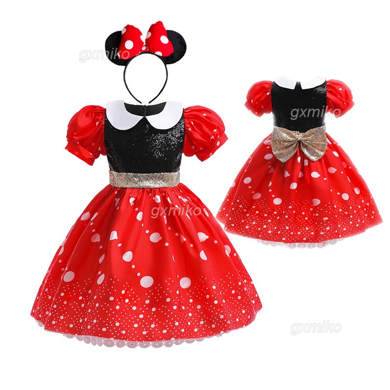 Mickey Mouse Dress for Kids Polka Dotted Ball Gown Dresses Girls Minnie Mouse Cosplay Costume Terno Kids for Girls Birthday Dress for Baby Girl 1st Shopee Philippines