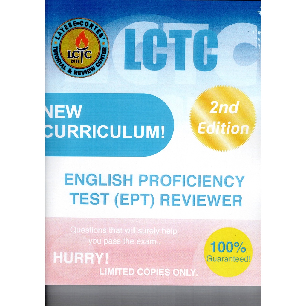 English Proficiency Test (EPT) 2025 Reviewer NEW CURRICULUM Shopee