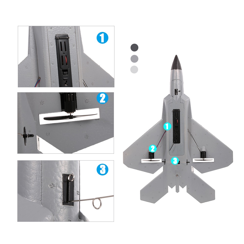 FX822 F-22 Raptor RC Airplane Model Fighter 2CH EPP 2.4G Remote Control ...