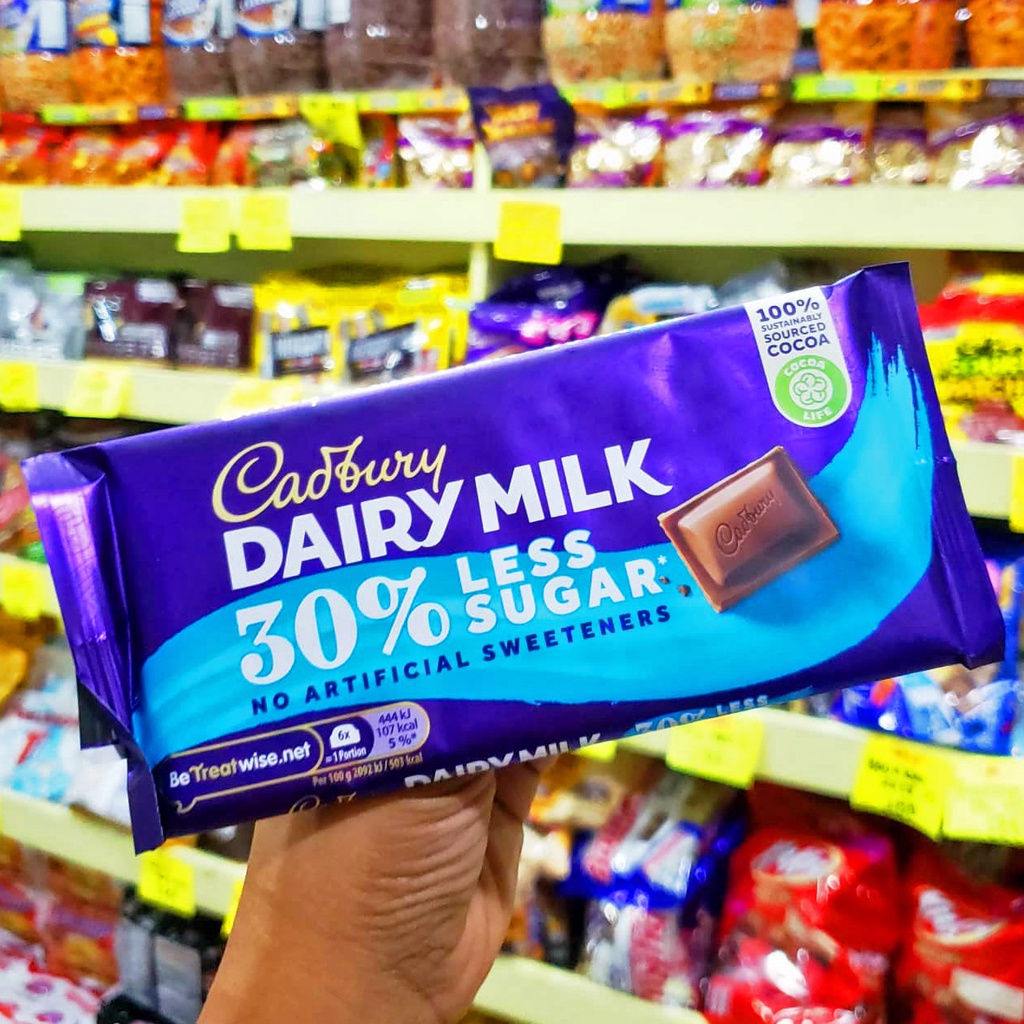 Cadbury Dairy Milk 30 Less Sugar Milk Chocolate Bar 85g Shopee Philippines