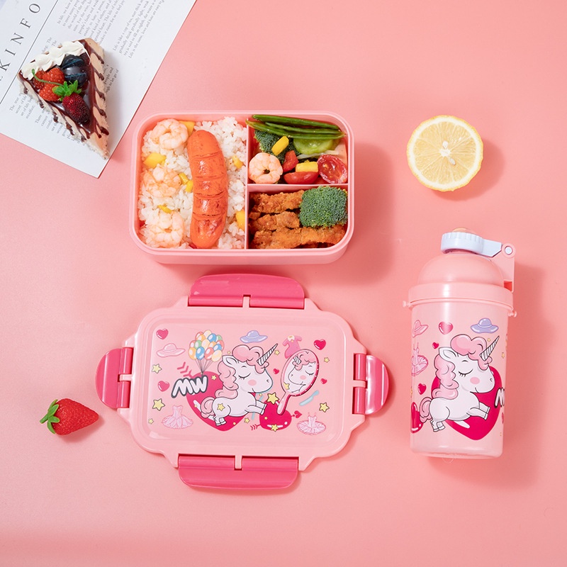 Unicorn Kawaii Bento Lunch Box Water Bottle for Kids Girls Boys ...