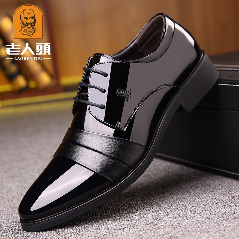 Old man s scalp shoes men s business dress leather casual spring and ...