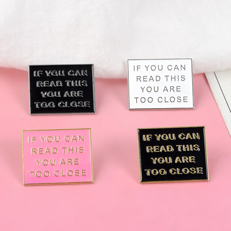 Fashion Text Brooch Pins Funny Phrase Enamel Badge Accessories Lapel