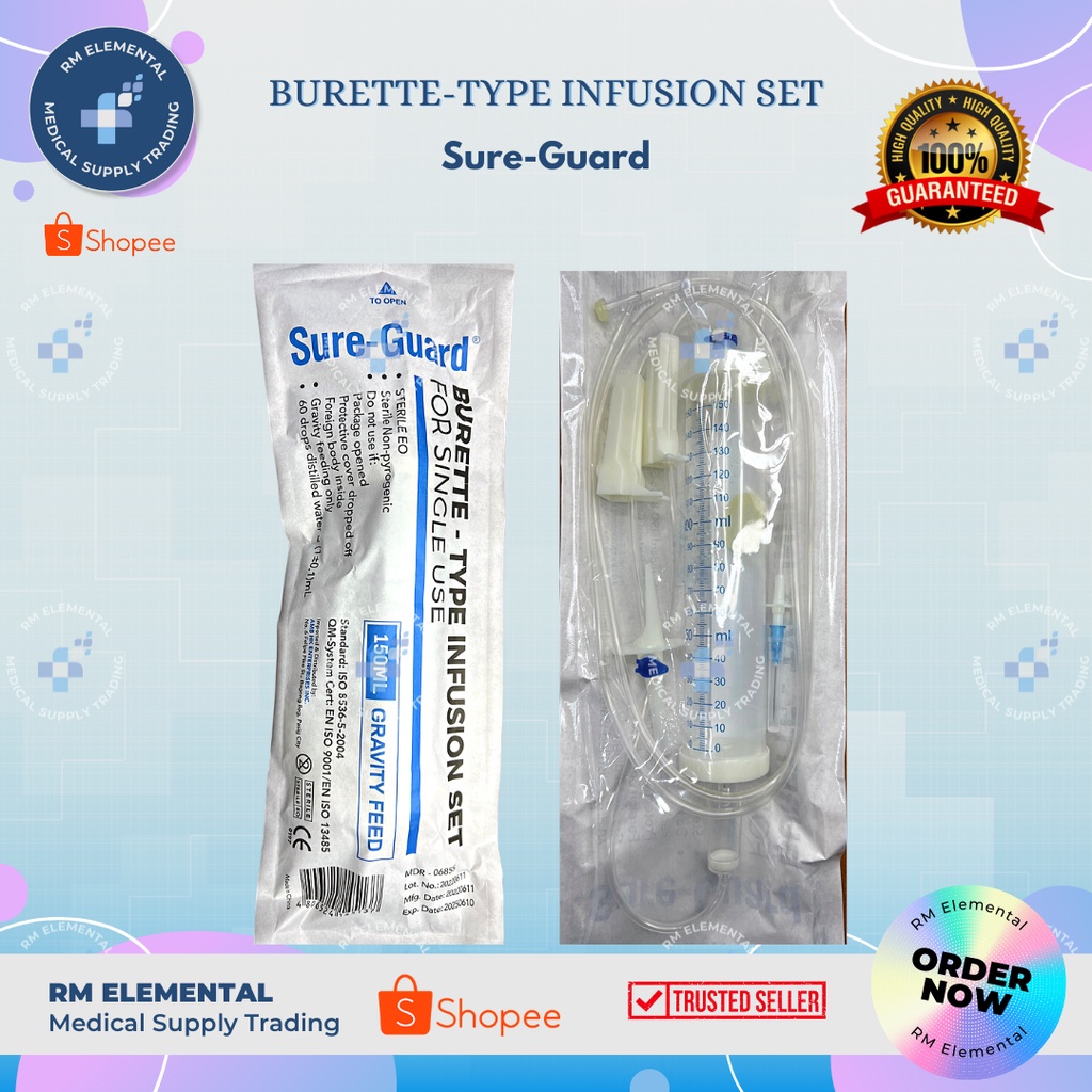 BURETTE / SOLUSET infusion set INDOPLAS / SUREGUARD 150 ML Shopee