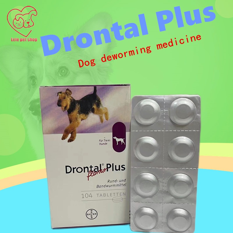 Bayer Drontal plus flavored dog deworming tablets, deworming per tablet
