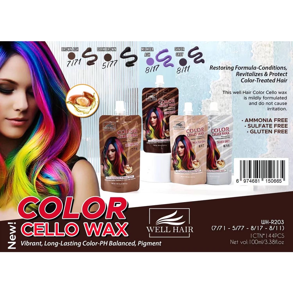Sky blue well hair color CELLO WAX 100ML | Shopee Philippines