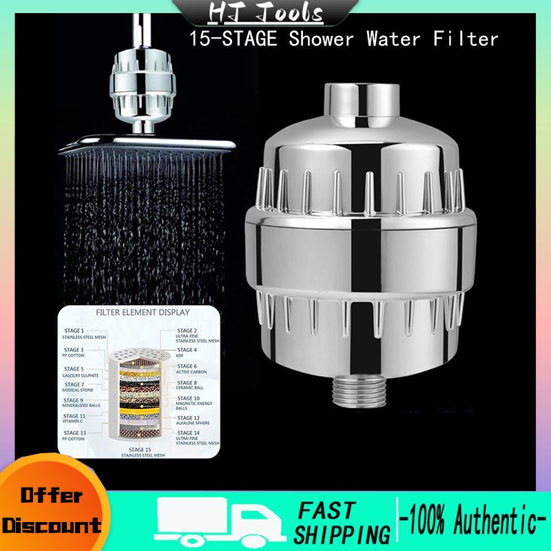 15 Stage Shower Water Filter Softener for Hard Water Removes Chlorine