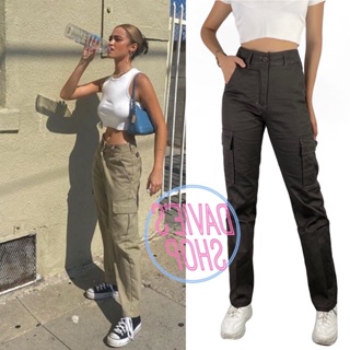 GuSo Shopee Women/Girl Cotton Regular Fit 6 Pocket Cargo Pants Regular Fit