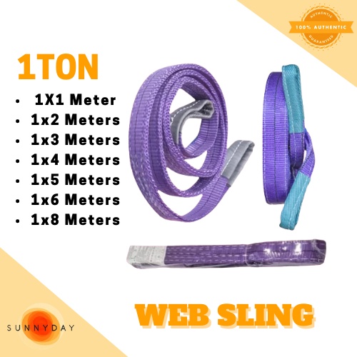 1T Lifting Belt Rope Webbing Sling Belt 1mtr/2mtrs/3mtrs/4mtrs/5mtrs ...