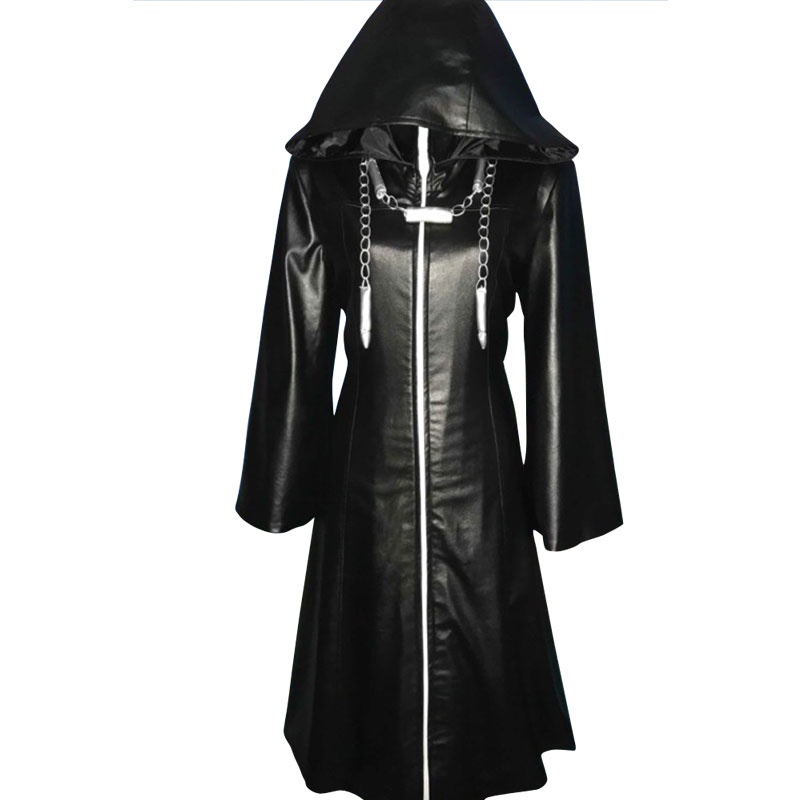 Organization XIII Kingdom Hearts II Cosplay Pleather Coat Costume New Version