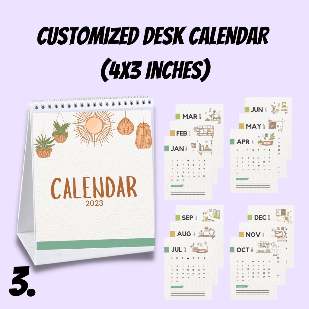Customized Mini Desk Calendar (4x3 inches) Gift Idea | David_Merch ...