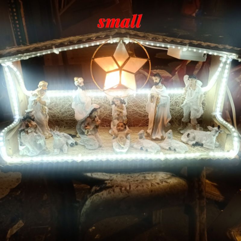 Nativity Set Or Belen Set Included Led light and 12pcs characters ...