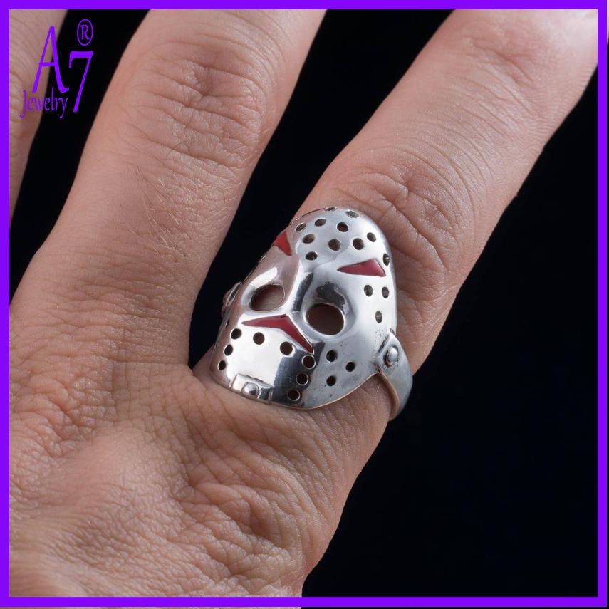 A7 | Retro S925 Alloy Silver Friday 13 Th Jason Mask Ring Z311 | Shopee ...