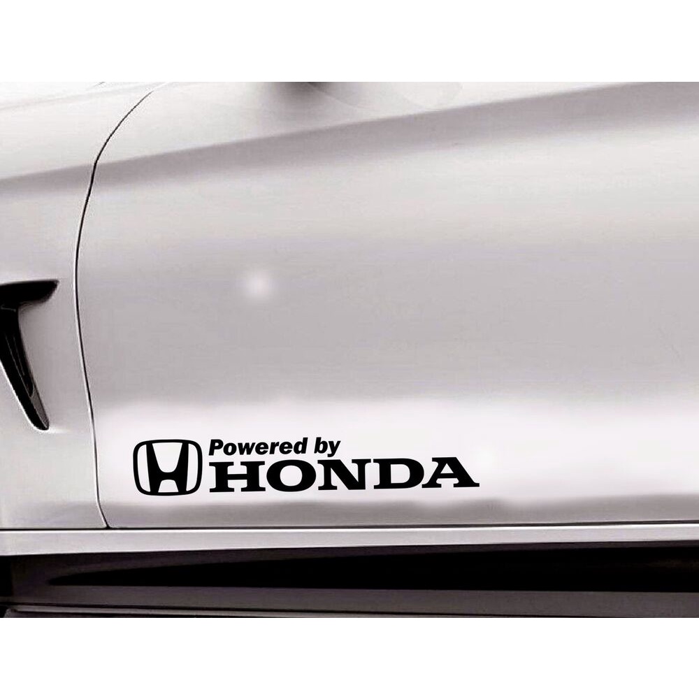 2pcs Powered by Honda Logo Vinyl Decal Sticker Emblem Side Stickers Car ...