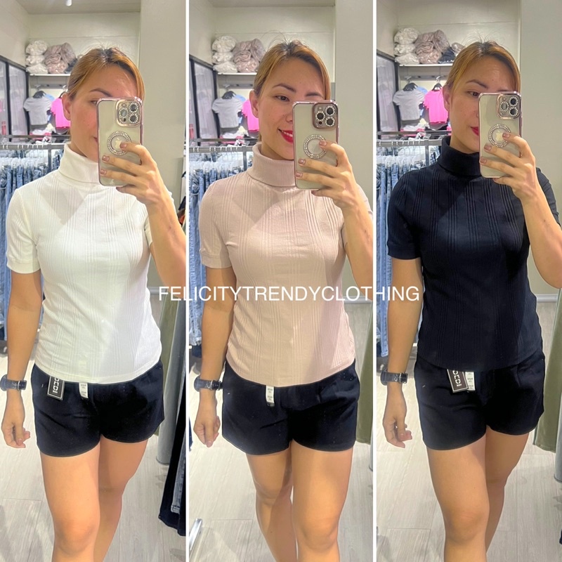 ZARA TURTLE NECK TEXTURED T SHIRT XS to XL | Shopee Philippines