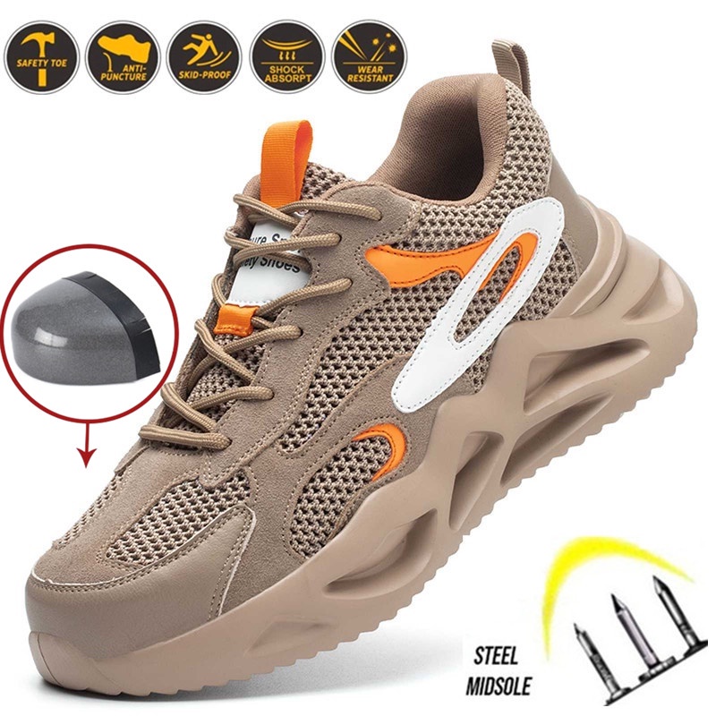 Fast Shipping UltraLight Safety Shoes Men/Women Safety Boots Steel Toe Work Shoes Flying Woven