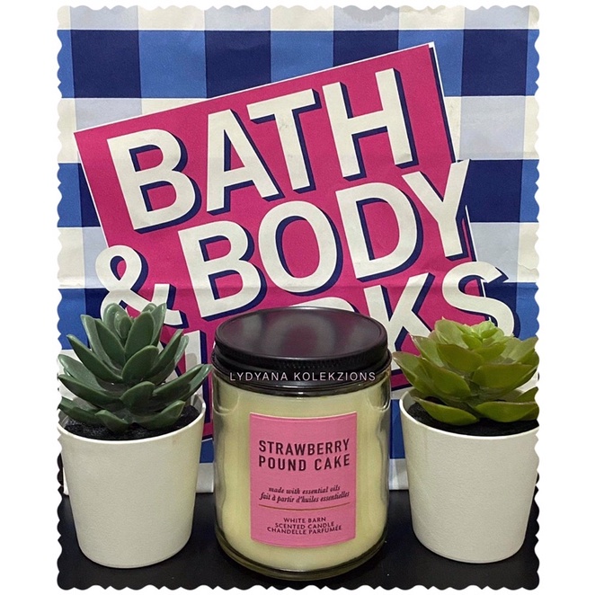 Bath & Body Works STRAWBERRY POUND CAKE Single Wick Candle Shopee