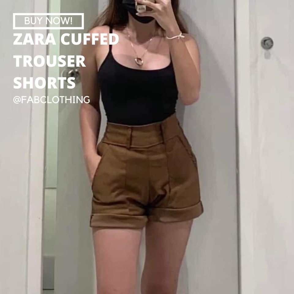 FAB CLOTHING 𝐙𝐀𝐑𝐀 𝐂𝐔𝐅𝐅𝐄𝐃 𝐓𝐑𝐎𝐔𝐒𝐄𝐑 𝐒𝐇𝐎𝐑𝐓𝐒 Shopee Philippines