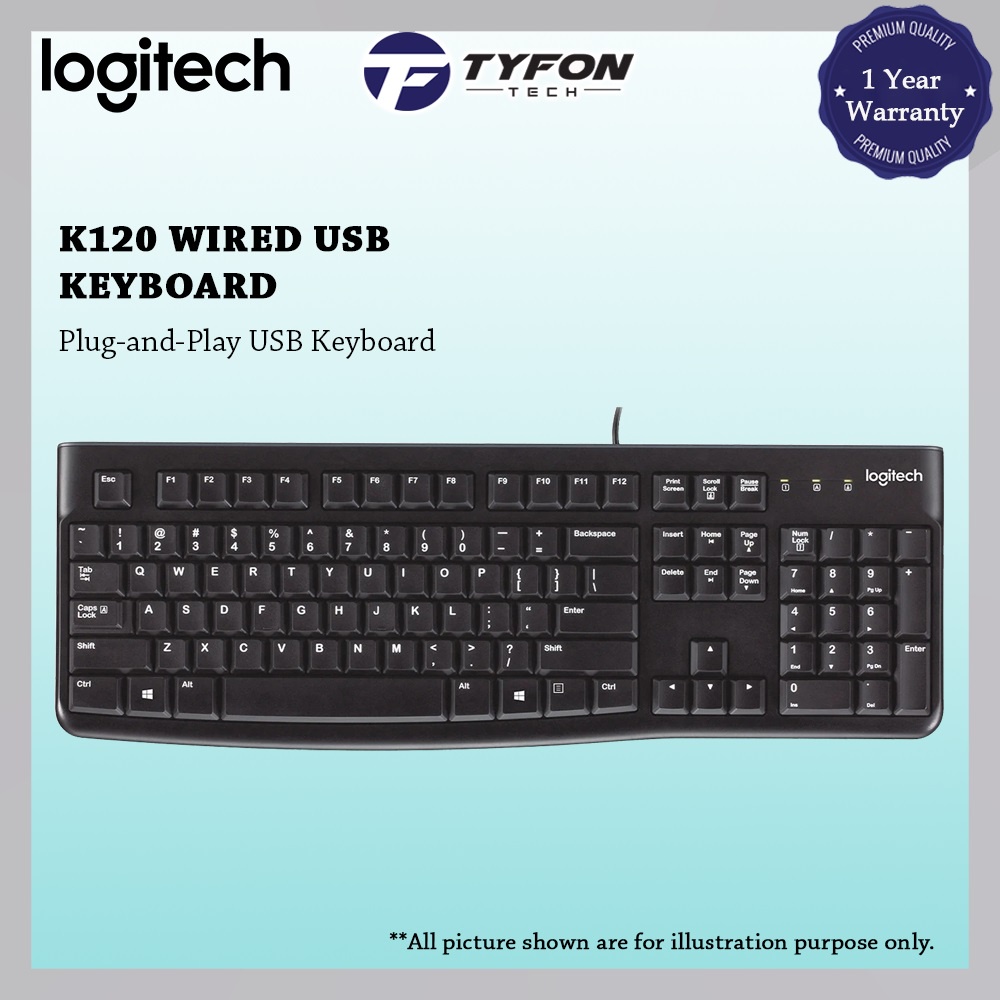 Logitech K120 Wired USB Keyboard (920-002582) | Shopee Philippines