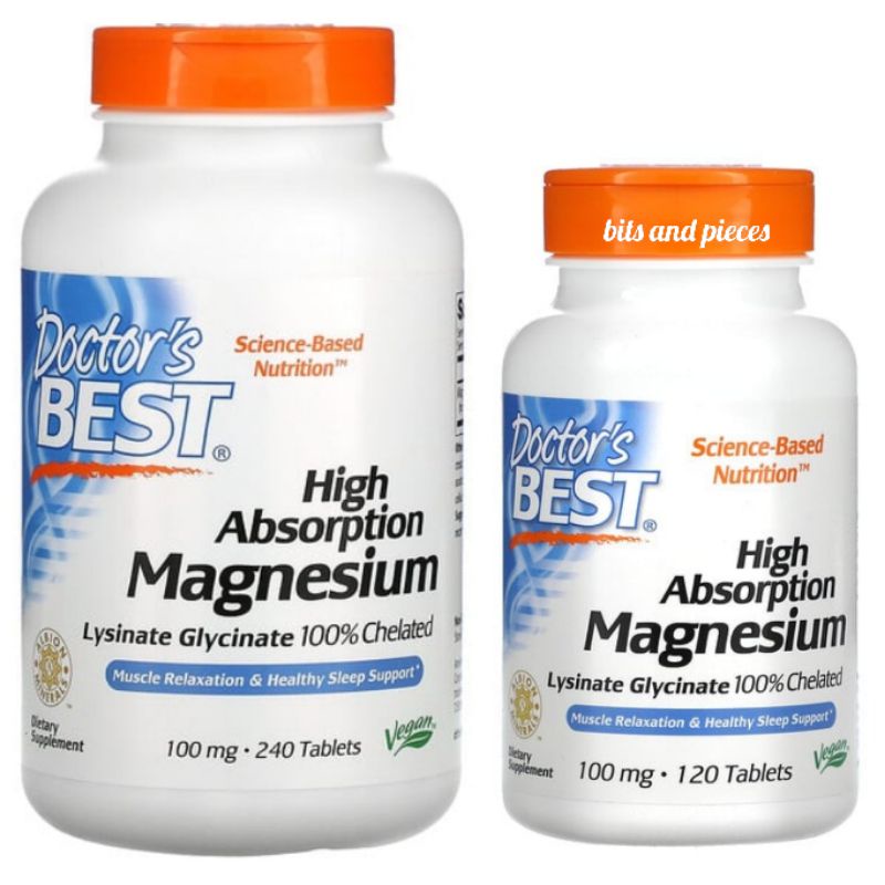 Authentic Doctor's Best High Absorption Magnesium, 100 Mg, 120 Or 240 ...