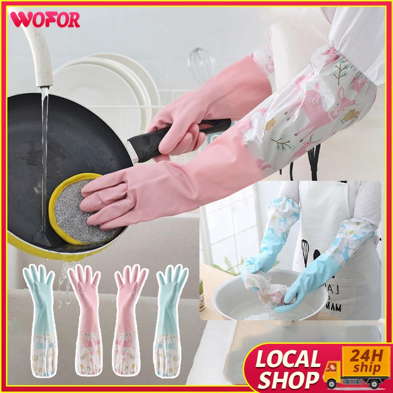1 Pair Household Gloves Dishwashing Gloves Waterproof Laundry Gloves
