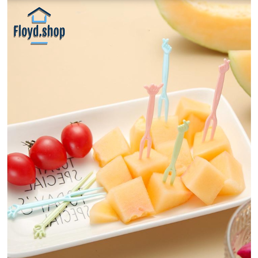 FLOYD Disposable Fruit Fork Plastic Dessert Forks Two Prongs Pudding
