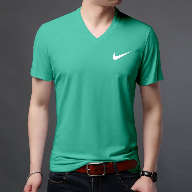 HIGH QUALITY 12 Color v neck nike printed tshirt white cotton t shirt for men Shopee Philippines