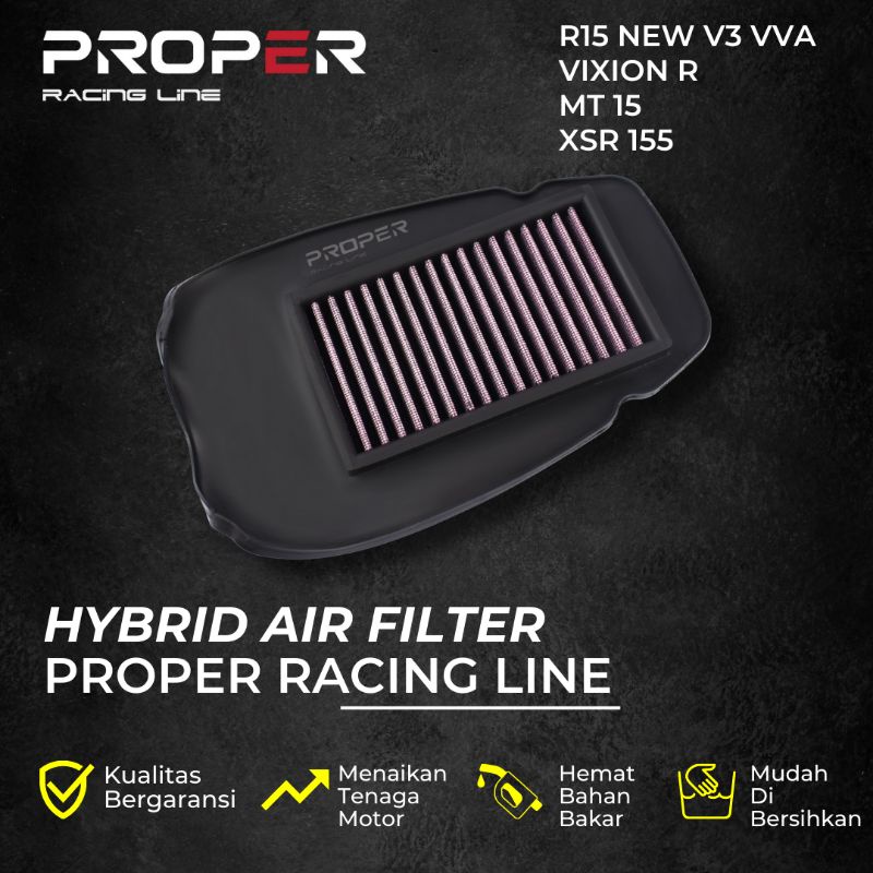 Proper Racing Line Semi-Racing Air Filter Yamaha R15 V3 VVA / Vixion R ...
