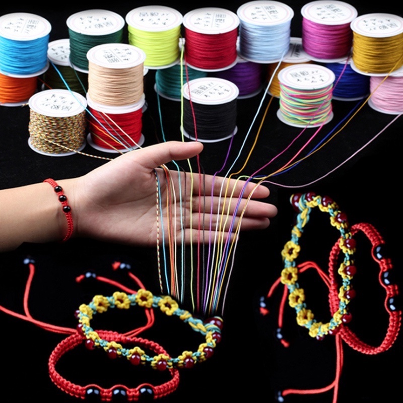 50m/Roll Nylon Bead Cord Beading Rope String Wax line beaded rope  cotton thread for DIY Bracelet Jewelry Making