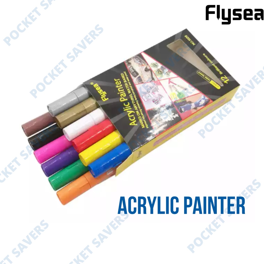 FLYSEA Acrylic Painter Marker (Permanent Paint Marker, Various Colors