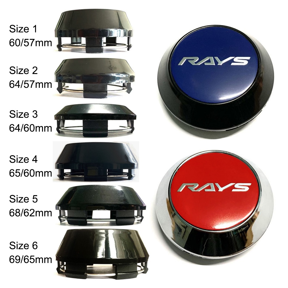 4pcs 60/64/65/68/69MM RAYS Center Caps Car sport rim wheel cap VOLK ...