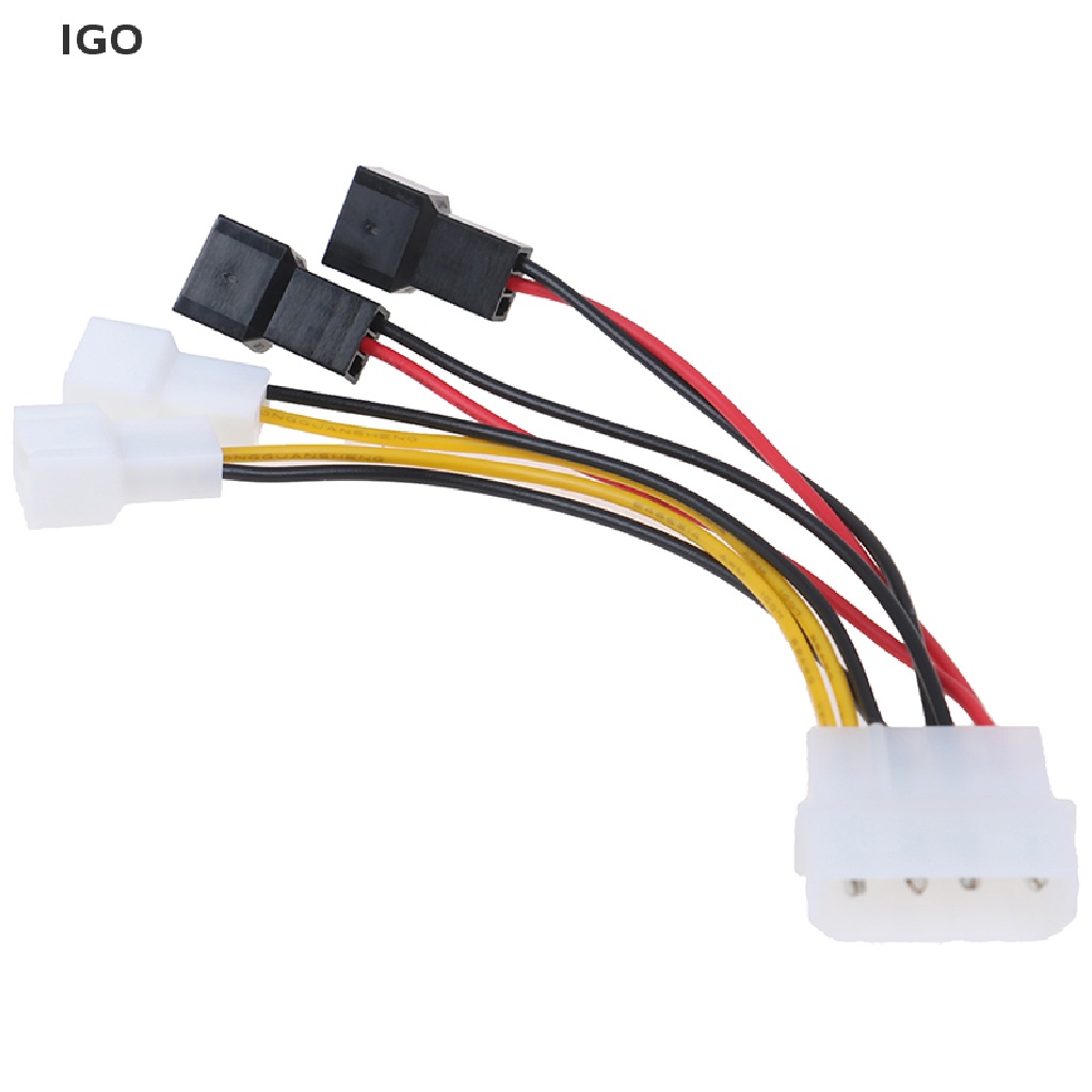 IGO PC 4-Pin Molex/IDE to 3-Pin CPU/Chasis/Case Fan Power Cable Adapter ...