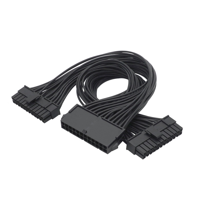 Dual PSU Power Supply 24 pin ATX Motherboard Splitter Cable ATX