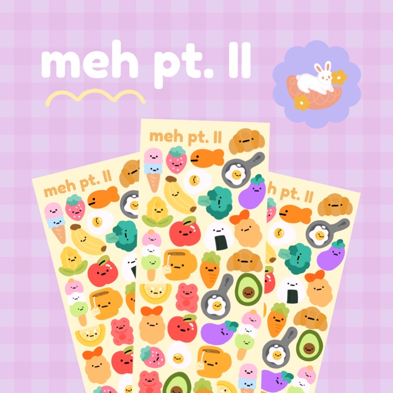 meh (food edition) Waterproof Deco Sticker Sheet | pomelo paints co ...