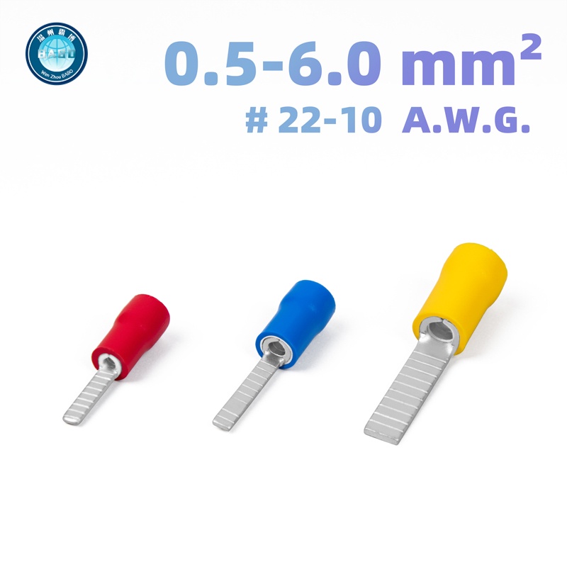 PVC Insulated Blade Terminal Electrical Wire End Flat Needle Crimp