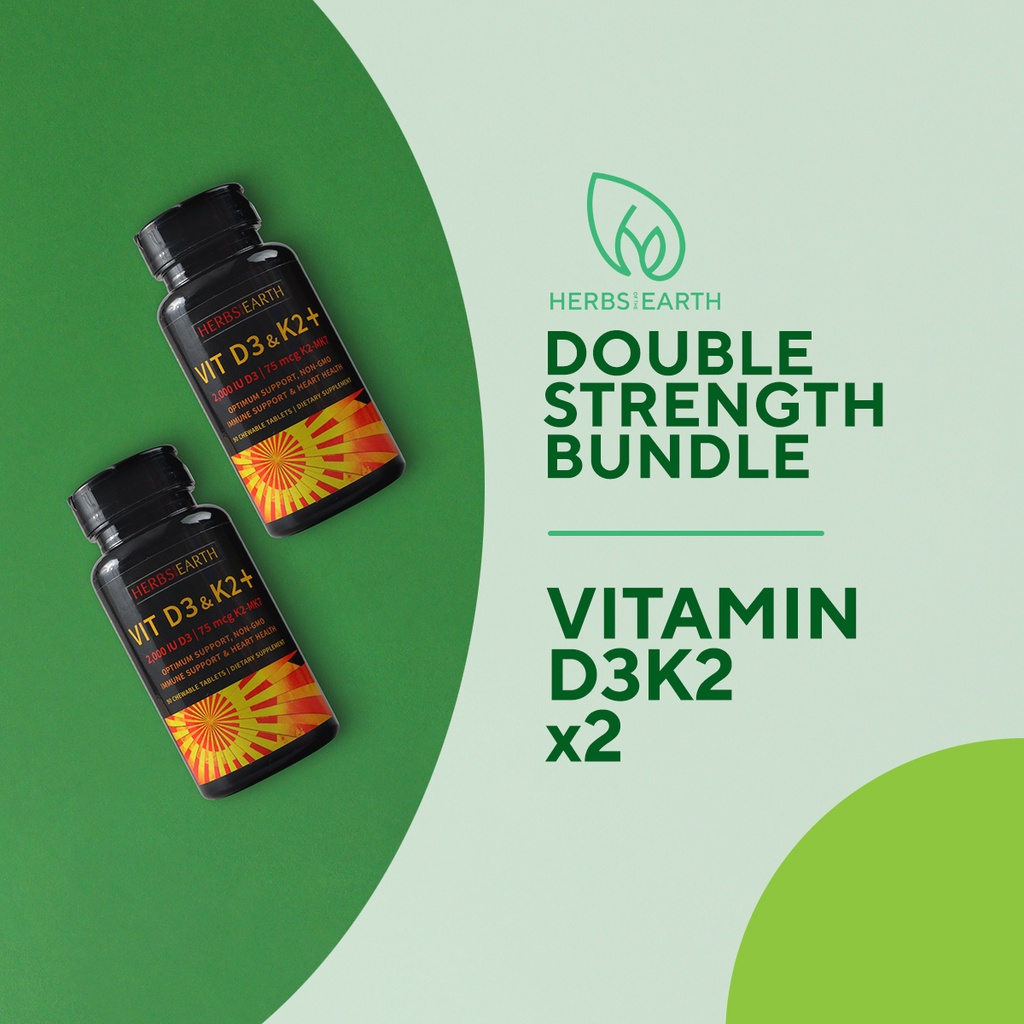 VITAMIN D3 Plus Vit K2 Mk7 Bone, Heart Health, Immune Defender 2,000