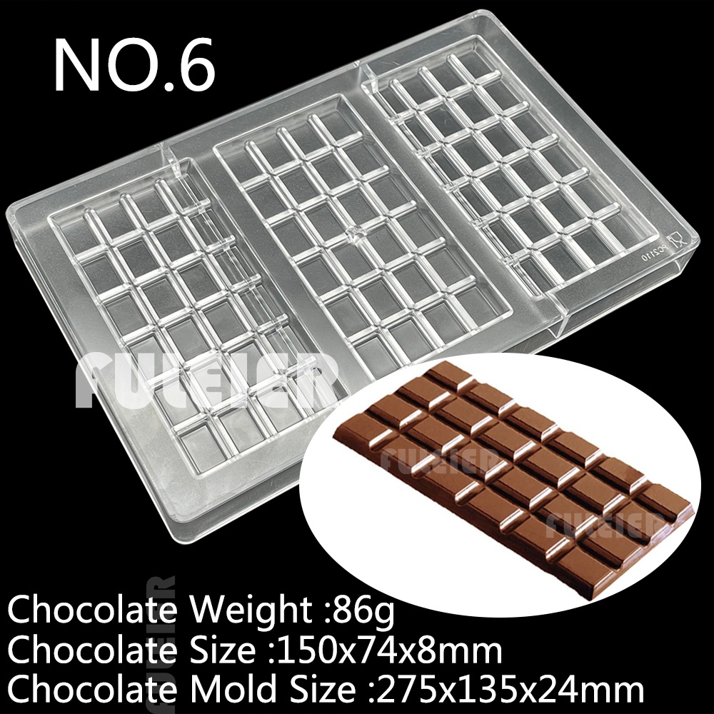 26 Style Polycarbonate Chocolate Bar Molds Baking Cake Belgian Sweets