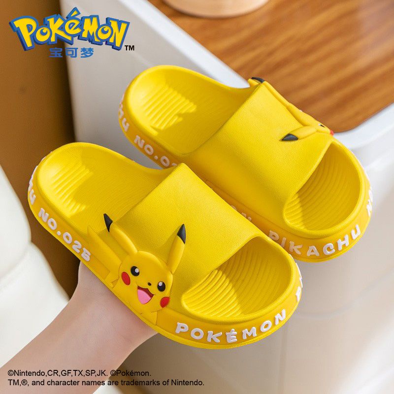 Pokemon Pikachu Baking for kids Children's slippers Summer Boys Indoor  Bathing Anti-Slip Girls Children Soft Sole Baby Parent-Child Sandals Slipp