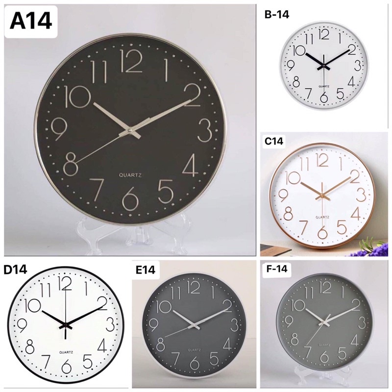 WJHOME 14 Inch/35 cm Nordic Silent Wallclock Elegant livingroom ...