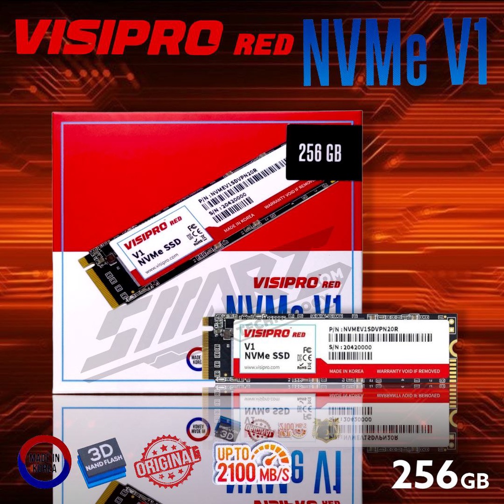 SSD M.2 NVME PCIe Visipro Red 256GB | Shopee Philippines