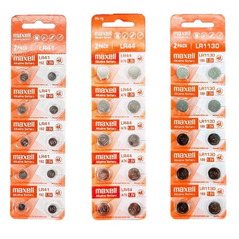 LR44 192 / LR41 AG76 /LR1130 189 MAXELL BATTERY ORIGINAL 100 ALKALINE