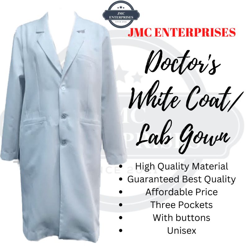 Doctor's Coat (White Lab Coat) Best Quality Shopee Philippines