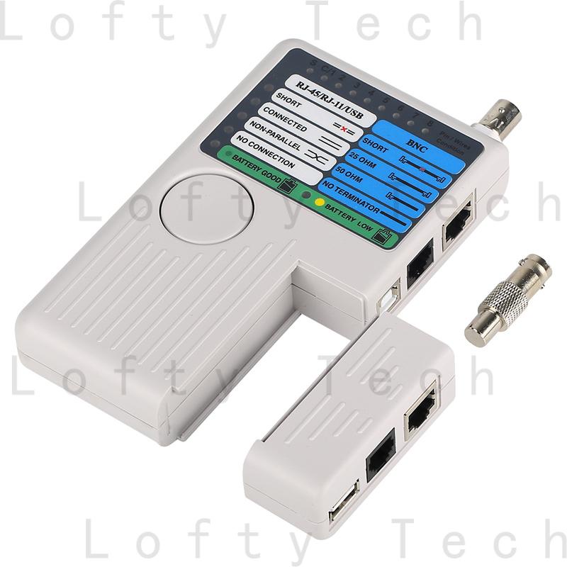 ~New Remote RJ11 RJ45 USB BNC LAN Network Cable Tester for UTP STP LAN ...