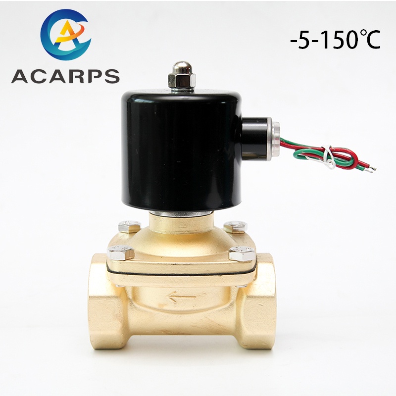 1 1 2 Brass Solenoid Valve High Temperature 150 Degrees Normally Closed 220v 110v 24v 12v With