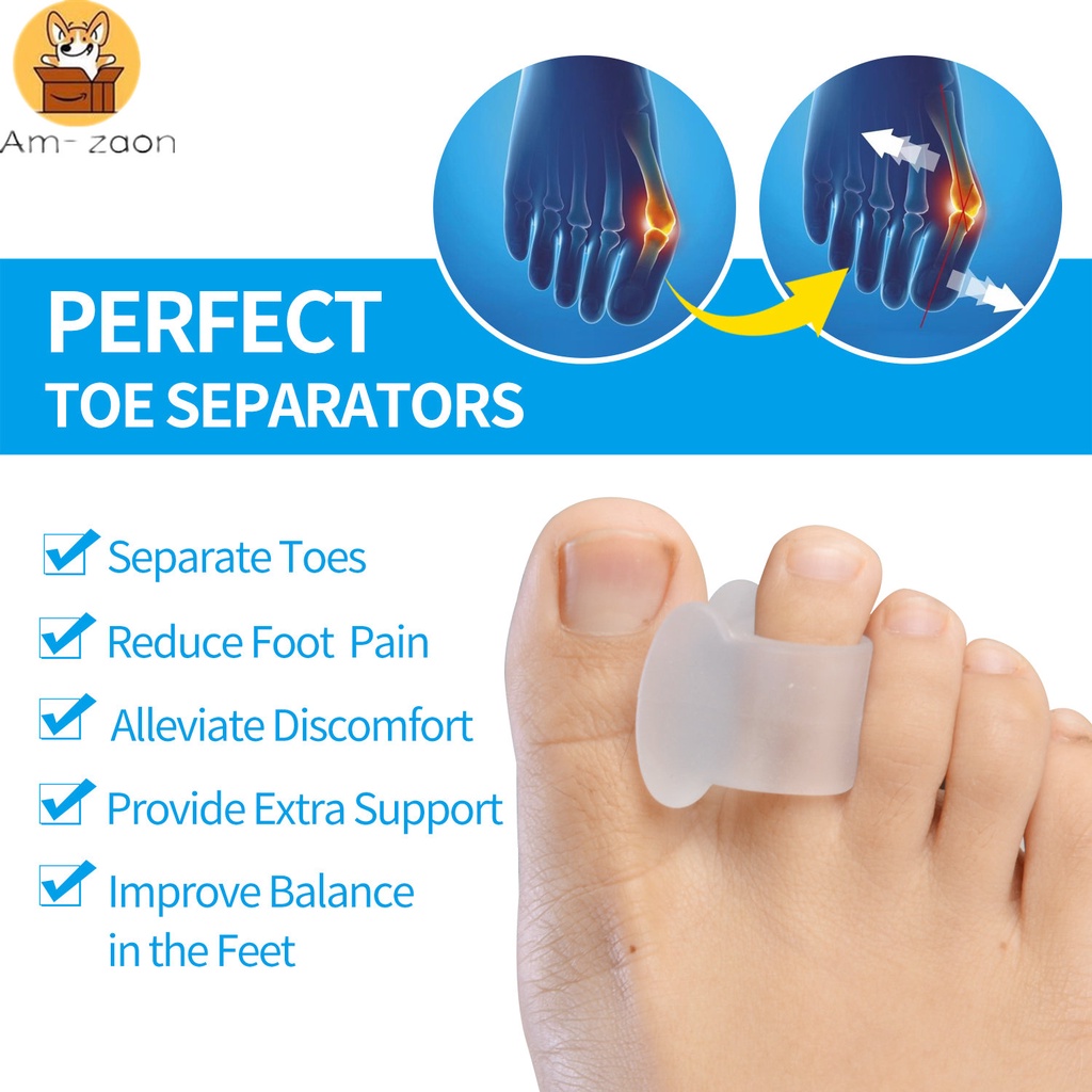 [Am-az] 1 Pair Soft Silicone Toe Separator, Half Valgus Hallux Gasket ...