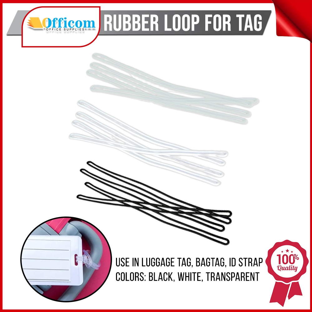 Rubber Loop Clear Plastic Luggage Loop Straps/Worm Loops for Luggage Tag, Bag Tag, ID Strap
