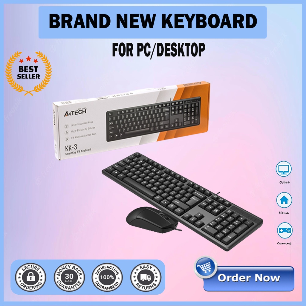 A4TECH KK3 / A4TECH KRS8572 KEYBOARD FOR PC/DESKTOP GOOD FOR ENHANCING