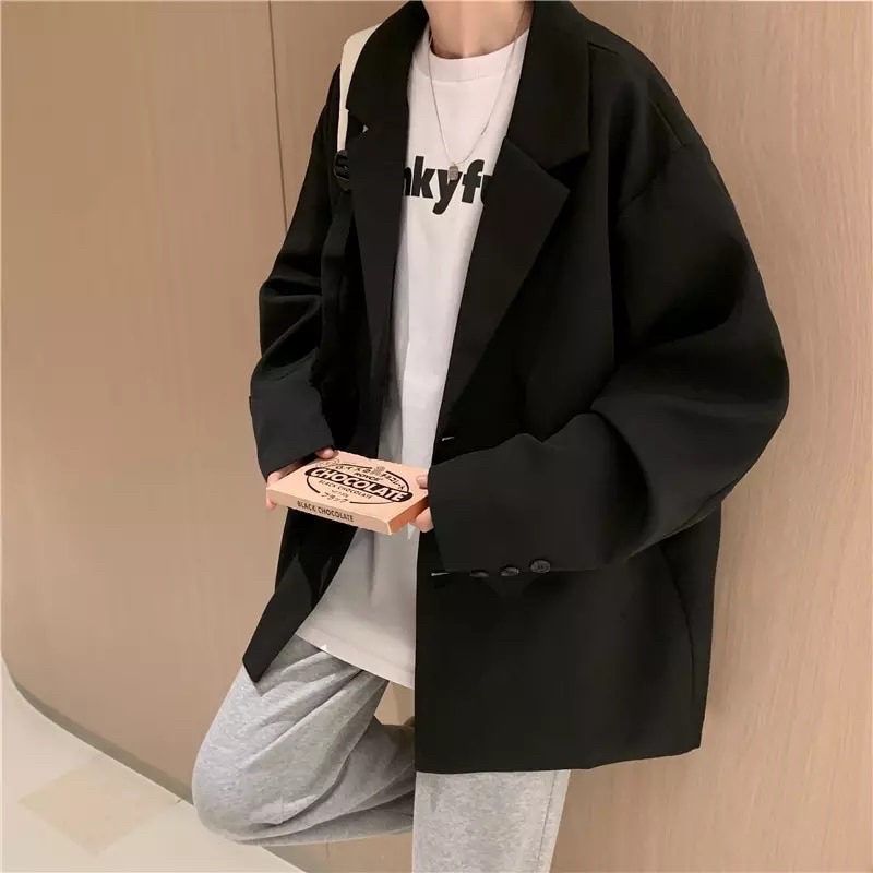 Korean T-A-N Men's and Women's Blazer AKBL 0024 black uni fashion with ...